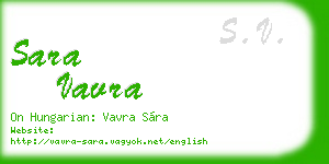 sara vavra business card